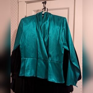 🩵 💚 Tess Paris Milano Elegant Women's Blouse Vintage Luxury So Soft